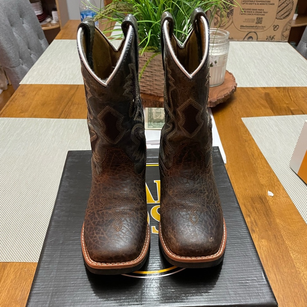 Brown Western Cowboy Boots kids size 1 Little Boy